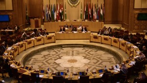 Representatives of the Arab League attend an emergency meeting to discuss the conflict in Libya, at the Arab League headquarters in Cairo on January 5, 2015. The meeting at the Cairo-based League was requested by Libya's internationally recognized government, which is battling Islamist-backed militias, and supported by its two leading regional backers, Egypt and the United Arab Emirates.  AFP PHOTO / MOHAMED EL-SHAHED