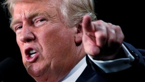 Republican presidential nominee Donald Trump speaks at a campaign event in Winston-Salem