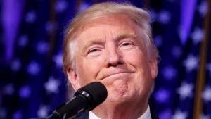 U.S. President-elect Donald Trump speaks at his election night rally in Manhattan