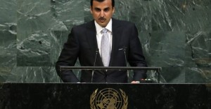 Qatar Emir Sheikh Tamim bin Hamad al-Thani addresses the 72nd United Nations General Assembly at U.N. headquarters in New York