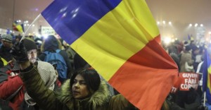 Thousands gather to protest against the Romanian government in the streets of Bucharest