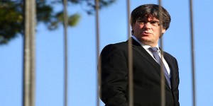 Catalan President Carles Puigdemont attends a memorial event at the tomb of former president of the Generalitat, the regional government, Lluis Companys in Barcelona,