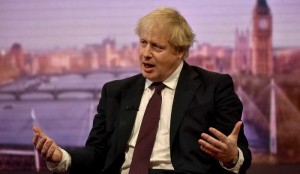 Britain's Foreign Secretary Boris Johnson is seen speaking on the BBC's Andrew Marr Show in this photograph received via the BBC in London