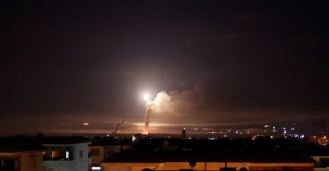 Missile fire is seen from Damascus