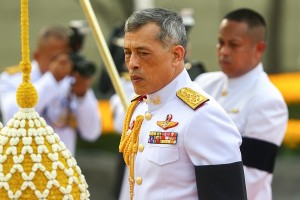 Thailand's King Maha Vajiralongkorn Bodindradebayavarangkun is seen at the monument of King Rama I after signing a new constitution in Bangkok