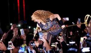 Colombian singer Shakira performs in the opening of the Cedars International Festival In Bcharre