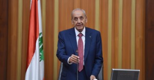 Nabih Berri, speaks after he was re-elected Lebanon's parliamentary speaker, as Lebanon's newly elected parliament convenes for the first time to elect a speaker and deputy speaker in Beirut