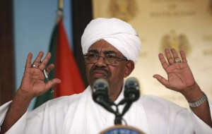 Sudan's President Bashir addresses a joint news conference with his South Sudan's counterpart Kiir in Juba