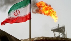 FILE PHOTO: A gas flare on an oil production platform in the Soroush oilfields in Iran